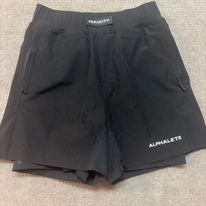 Alphalete Infinity PBNS Athletic Running Shorts Black Small 0698